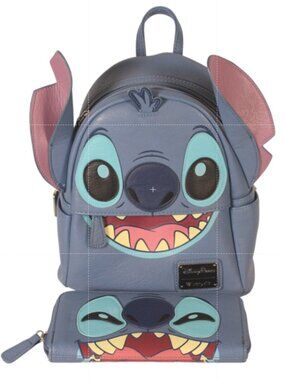 Loungefly Stitch Mini Backpack & Wallet Set – OG Heart Logo – NWOT Disney Parks